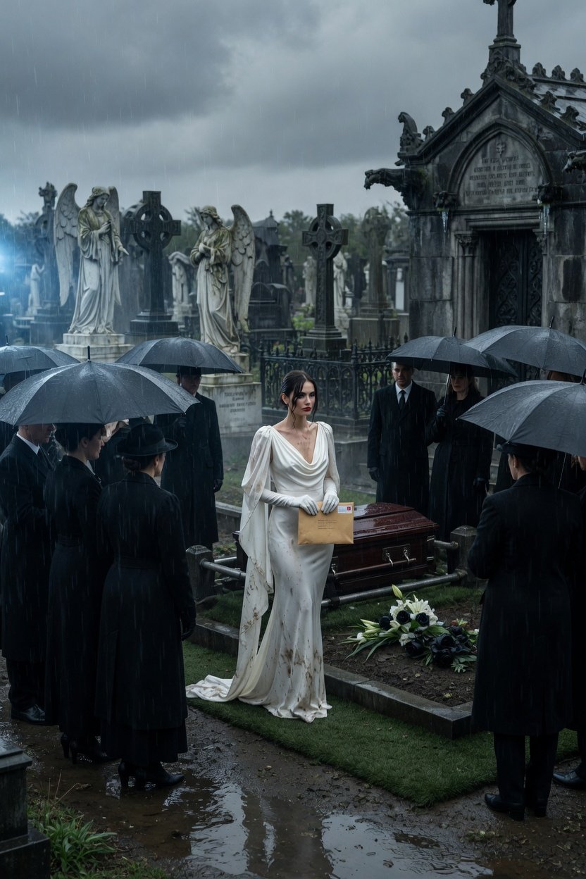 The Widow in White: My Stepmother’s Cold Betrayal at My Father’s Graveside