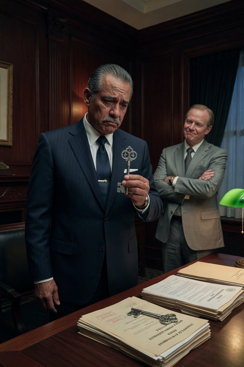 The billionaire client mistook our Mexican janitor for the senior partner and my boss ordered him to play along to save the deal—so I handed Mateo the silver key instead of the mop.