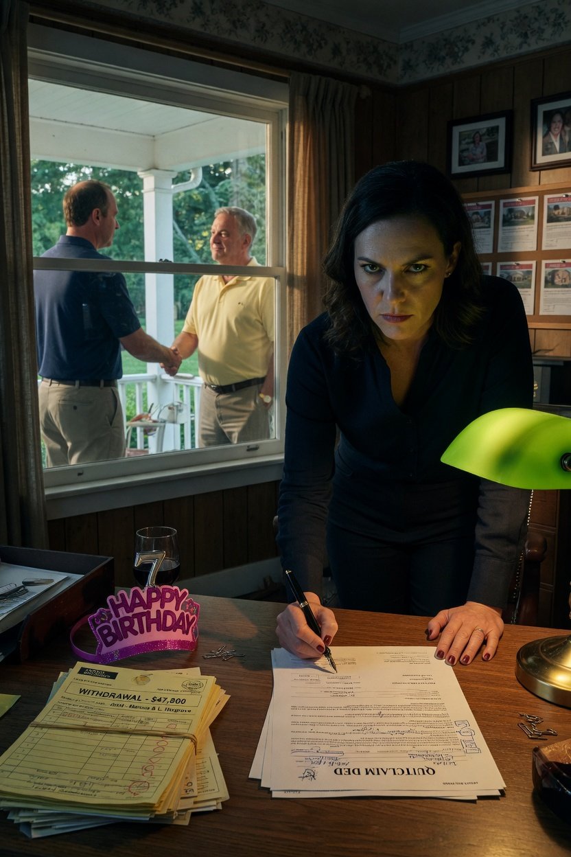 My neighbor called the police on my daughter’s 6th birthday party while my husband apologized to them—so I walked into the study and signed a document that cost me my entire inheritance.