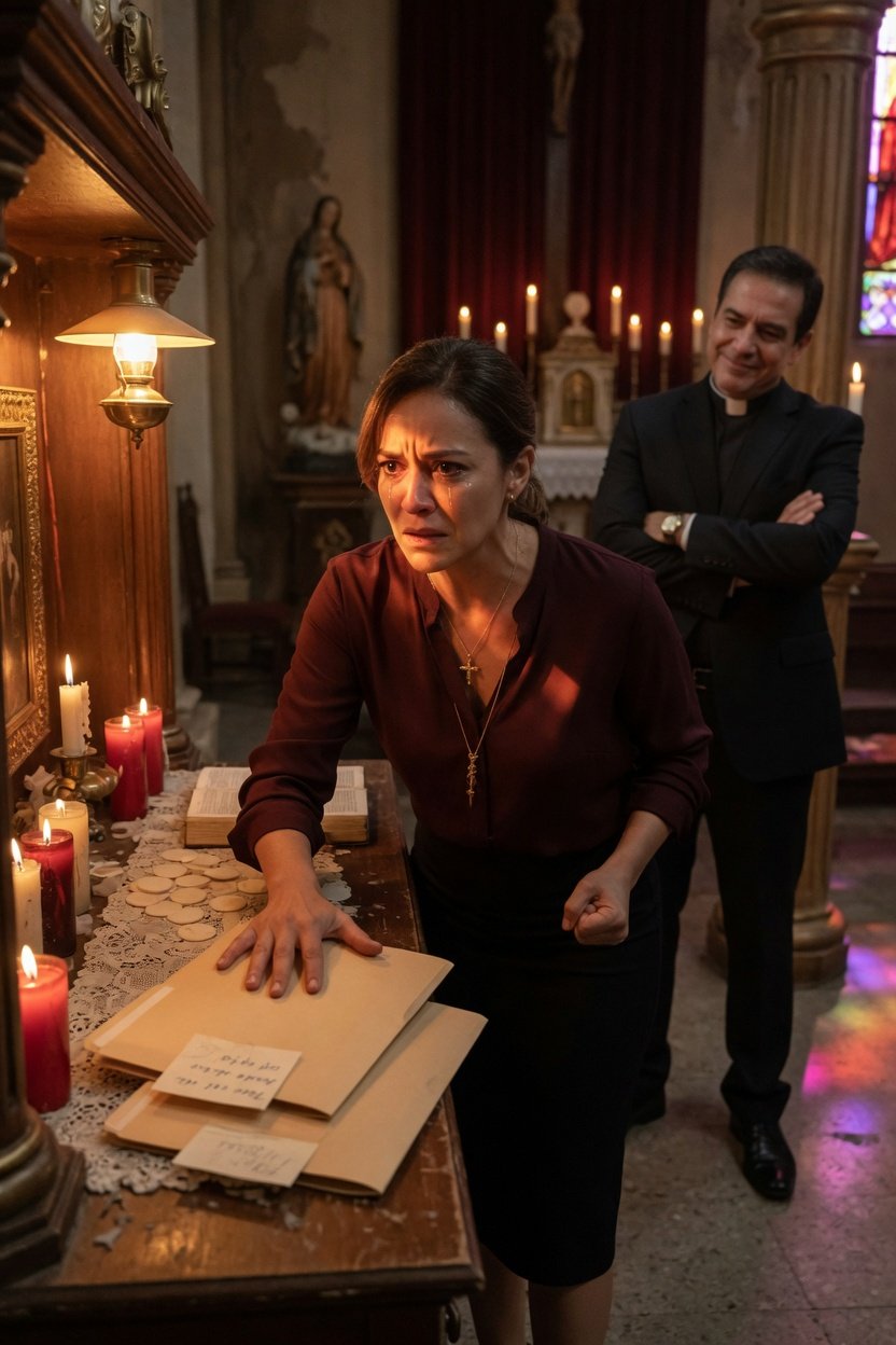 My husband’s stomach grew with a mysterious pregnancy, but the pastor called it demonic and tried to pray it away — so I only placed three folders on the table.